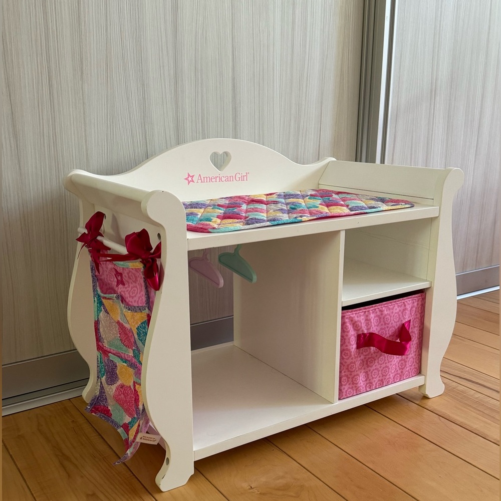 American girl changing table with storage. In very good condition